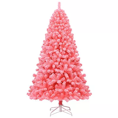 Costway 7.5 Ft Artificial Pink Christmas Tree Unlit Full-bodied Xmas PVC Tree • $79.99