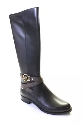 Michael Michael Kors Womens Knee High Rory Boots Black Brown Leather Size 8M • $139