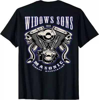 NEW LIMITED Masonic Merch Widows Sons V-Twin T-Shirt • $17.99