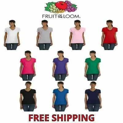 Fruit Of The Loom L39VR Heavy Cotton Hd Ladies' V-Neck Tee • $9.87