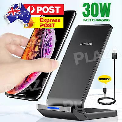 30W Wireless Charger Fast Charge Stand Dock For IPhone 8 11 13 14 15 Samsung • $13.95