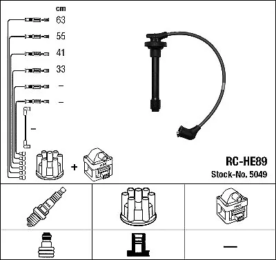 Ignition Cable Kit For HONDA:ACCORD VI SedanACCORD IV RuralACCORD V Coupe • $89.51