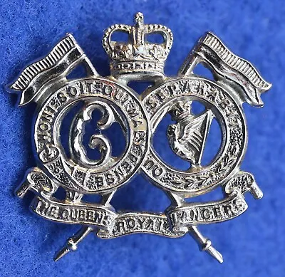 16th/5th ~ Queens Royal Lancers ~ White Metal Collar Badge ~ Q/C • £4.99