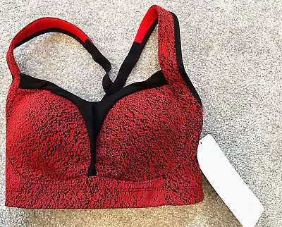 Lululemon BNWT Ta Ta Tamer III Red & Black Sports Bra 32E • $12.43