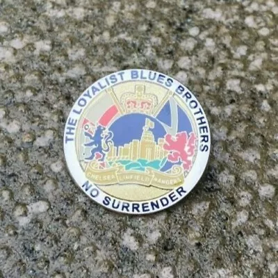 £3.99 • Buy The Loyalist Blues Brothers Pin Badge Linfield Rangers Chelsea Ulster Uvf Uda