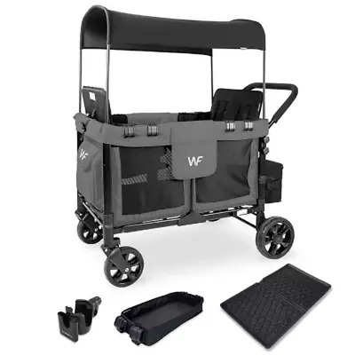 WONDERFOLD W4 OG Quad Stroller Wagon Snack Tray 2-in1 Cup Holder + Mat • $850