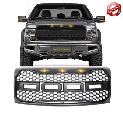 For 2009-2014 Ford F150 F-150 Grille Front Bumper Black With LED • $187.33