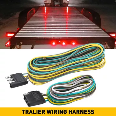 For Trailer Brake/Signal Light 25' 4Pin Trailer Wiring Harness Connector Adapter • $14.99