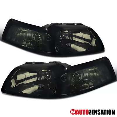 Fit 1999-2004 Ford Mustang GT SVT Cobra Smoke Headlights Corner Signal Assembly • $71.99