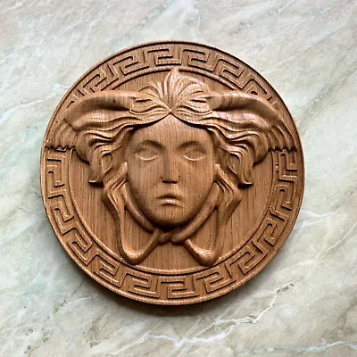 9  Medusa Gorgona Head 3d Carved Wood Greek Picture Wall Decoration Plaque • $48.90