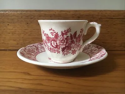 Masons Stratford - Burgundy - Vintage Tea Cup And Saucer • £5