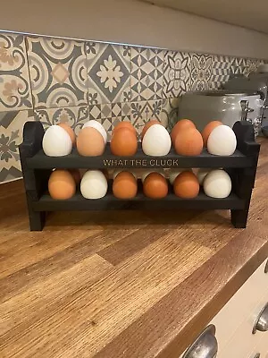 Personalised Egg Holder Rustic Wooden Rack Farm Egg Stand Handmade Egg Storage U • £21.99