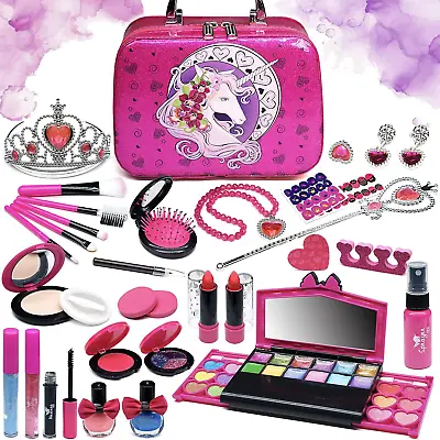 Kids Makeup Sets For Girls - Unicorn Teenage Washable Make Up Starter Kit Play • £20.96