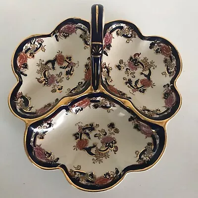 Masons Ironstone Blue Mandalay Trefoil  Hors D'oeuvre Dish Hand Painted 10 Inch • £25.99