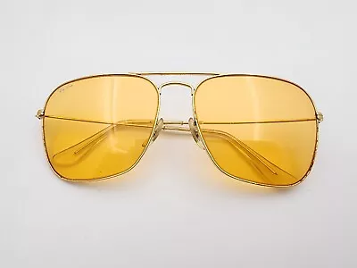 Vintage B&L Ray Ban Bausch & Lomb Ambermatic Gold Plated 58mm Caravan Sunglasses • $189.99