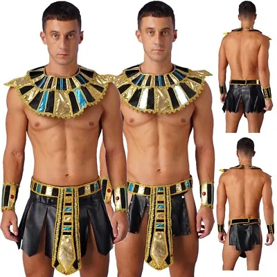 Men's Arabian Prince Egyptian Pharaoh Cosplay Costume Warrior Knight Outfit  • £10.79