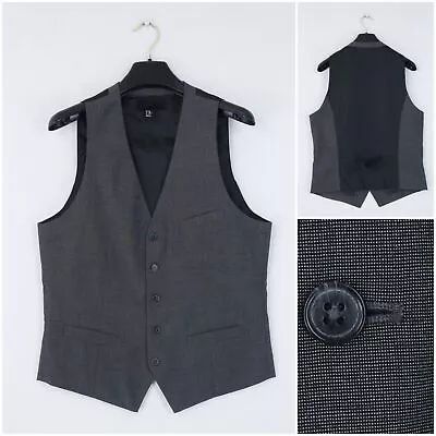 Mens Waistcoat Medium Size US 38 Vintage Grey H&M Formal Dress Vest • $39.99