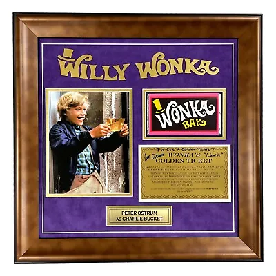 Peter Ostrum Willy Wonka Autographed Framed Golden Ticket Bar JSA COA Signed • $1003.15