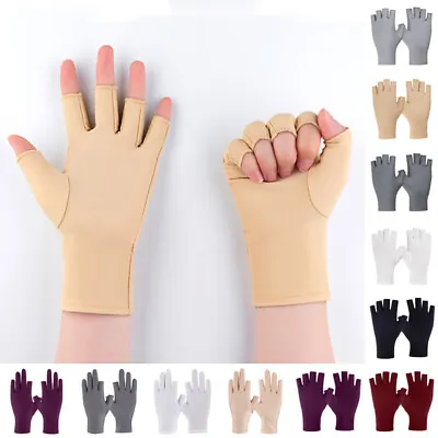 £3.44 • Buy Women Summer Thin Stretch Gloves Outdoor Sun Protection Driving Ice Silk Mittens