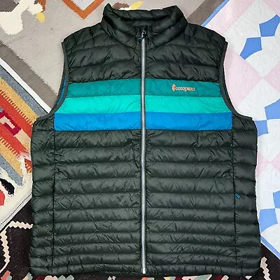 Cotopaxi Fuego Down Vest 800 Fill Power Blue Striped Puffer Outdoors Men's 2XL • $74.95