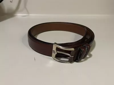 Tommy Hilfiger Vintage Brown Leather Dress Belt - Men's Size 42 • $12