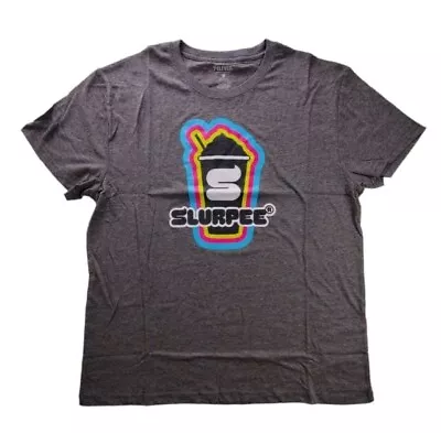 7-Eleven Shirt Mens Large Gray Slurpee Neon Graphic Logo Retro. NEW • $13.50