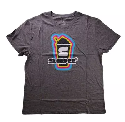 7-Eleven Shirt Mens Small Gray Slurpee Neon Graphic Logo Retro. NEW • $17.99