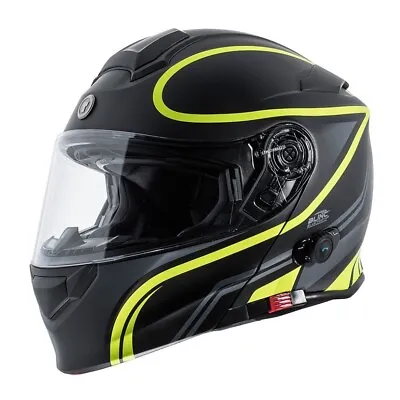 Modular Full Face Motorcycle Helmet T28B Torc Bluetooth Vapor Hi Viz Yellow M • $289.99
