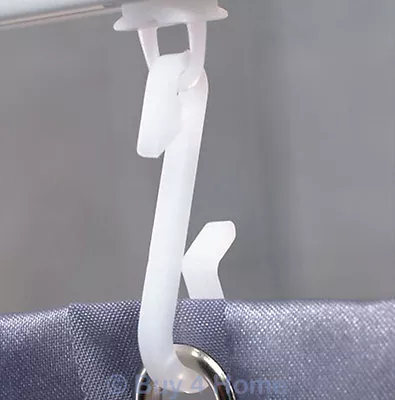 £2.49 • Buy Replacement Shower Curtain Hooks Pack | Fits Glider Rail Tracks | WHITE