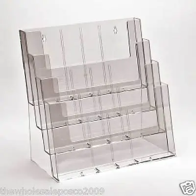 A4 4 Pocket Landscape Leaflet Display Four Tier Counter Magazine Flyer Holder  • £42.44