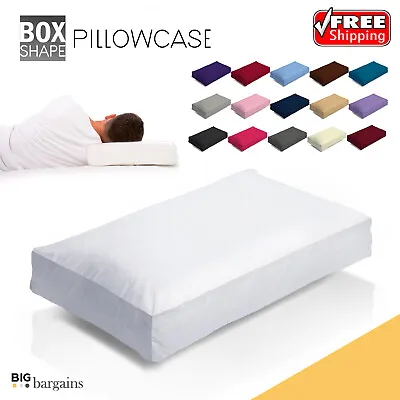 £1.99 • Buy Oxford Fabric Polycotton Hotel Quality Dyed Box Pillow Case Luxury Fine Covers