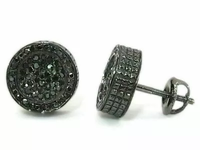 1Ct Lab Created Diamond Stud Earrings For Men's 14k Black Gold Over 925 Silver • $55.20