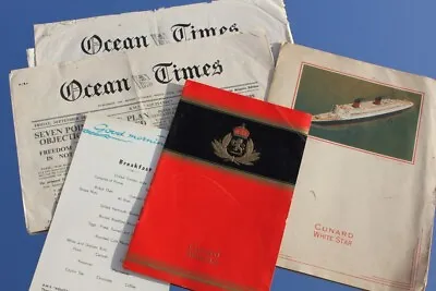£50 • Buy Cunard White Star Line Rms Aquitania Archive Of Ephemera 30's & 40's