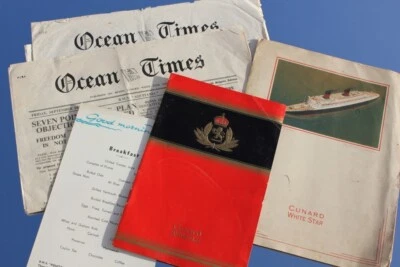 £50 • Buy Cunard White Star Line Rms Aquitania Archive Of Ephemera 30's & 40's