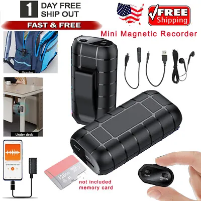 Digital Voice Magnetic Voice Activated Spy Recorder Dictaphone Mini MP3 Player • $22.89