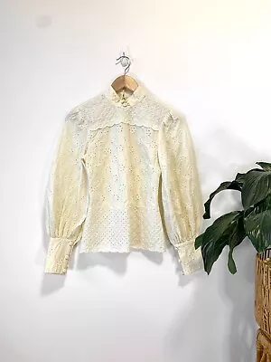 $60 • Buy ALICE MCCALL Angels Pale Yellow Broderie Anglaise Top Sz 4 | Ex Cond