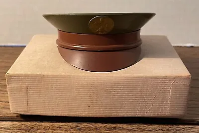 RARE 1940s Henriette Military Hat Powder Compact- Brown & Green WWII • $145