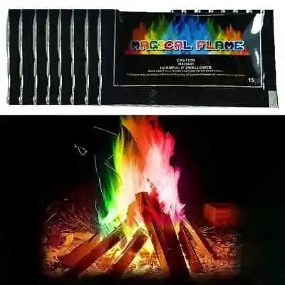 CAMPFIRE COLOR CHANGING FLAMES MAGIC FIRE COLORANT - 5 PACKS Large 25 Grams Each • $8.25