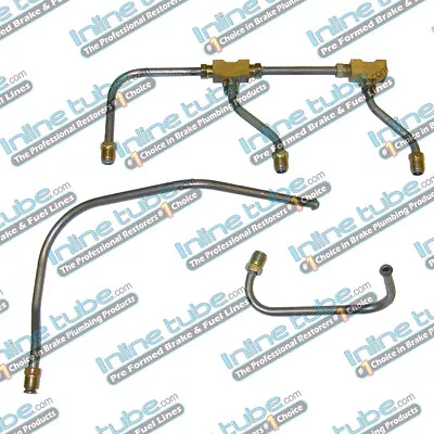 68-69-70-71 Mopar Pump To Carb Carburetor Fuel Lines 440 3X2 Carbs 6Pc W/Tees Ss • $43