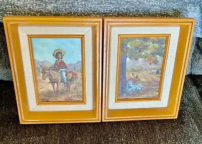2 Vintage SIGNED Mexican Oil Paintings Signed DORIS NEELD  California Artist • $79