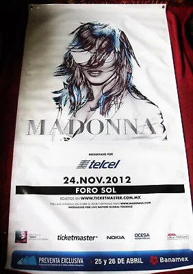 Madonna Rare Mdna Promo Vinyl Banner Poster Tour Concert Mexico City Date Stop • $550