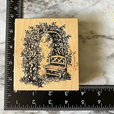 Rubber Stamp Vtg 1995 PSX Rose Arbor Trellis & Bench Vines Roses K-1792 USA • $7