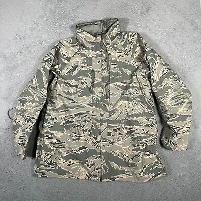 US Military Parka Mens Large All Purpose Environmental Camouflage Gore Seam Hood • $49.99