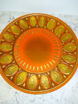 CREATION VIMAX Made In Italy- MCM- LARGE ORANGE / GOLD Wall Plate  12 1/4  EUC • $45.95