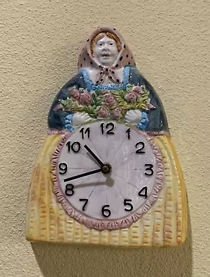 Horchow Clock Rare Vintage Made In Italy Works 8  Wide 10.5  Tall Wall Clock • $139