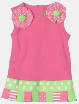 Mud Pie Baby Girl Dress Pink Sleeveless Outfit Newborn Clothes 0-6 Months • $13.56