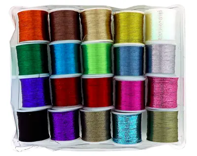 Metallic Glitter Thread 20 Pack 1mm Shiny Decorative Embroidery Sewing Craft  • £8.99