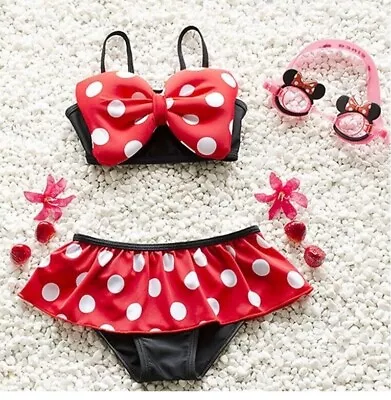 Minnie Mouse Disney Bathing Suit Bikini Swimsuit Birthday Swimwear Mickey • $21