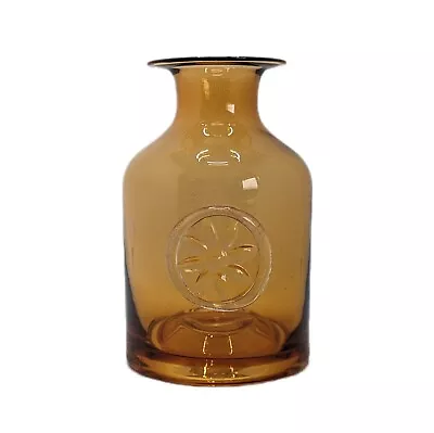 £28 • Buy Dartington Crystal Glass Flower Bottle,  Clematis  Seal, Amber, 13 Cm