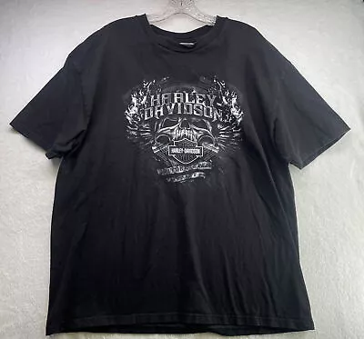 2009 Maui Hi.Harley Davidson Motorcycles For Life Double Sided Skull Flames 2XL • $22